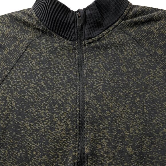 Lululemon Womens Olive Black Static 1/2 Zip Ribbed Trim Long Sleeve Pullover XS - Picture 2 of 6